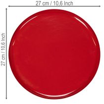 tételeket Dekoratív tálca, piros, minimalista dizájn, 27 cm