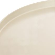 tételeket Dekoratív kerek bézs tányér 40 cm magas talppal