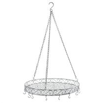 tételeket Dekoratív tálca akasztókkal szürke Ø44,5cm