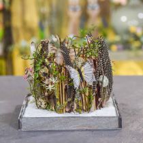 tételeket Tálca, fa négyzet alakú szürke, fehér asztaldísz, shabby chic 24,5×24,5cm 2db