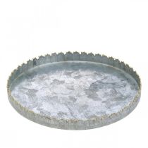 Fém dísztálca, asztaldísz, ezüst/arany díszítő tányér Ø18,5cm H2cm