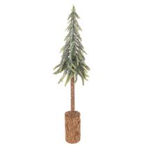 tételeket Műfenyő, jeges felülettel, fa talppal, téli dekorációval, 60cm