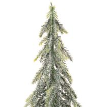 tételeket Műfenyő, jeges felülettel, fa talppal, téli dekorációval, 60cm