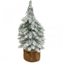 tételeket Dekoratív karácsonyfa, téli dekoráció, fenyő hóval 19cm