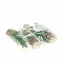 tételeket Karácsonyfa zöld havas Ø6cm H20cm 4db