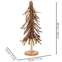 tételeket Fűzfaágakból készült karácsonyfa fa talapzaton, 48 cm