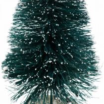 Mini fenyő havas, téli dekoráció, karácsonyfa H9,5cm Ø5cm 2db