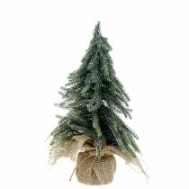 Deco zölden csillogó karácsonyfa 20cm