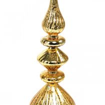 Facsúcs arany karácsonyi dekoráció üvegből Karácsonyfa teteje H35cm