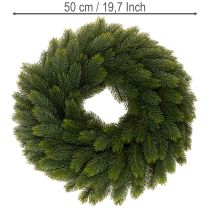 tételeket Műfenyőág koszorú, zöld, kerek, 50cm