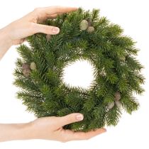 tételeket Műfenyőág koszorú tobozokkal ajtóra vagy asztalra, 30cm