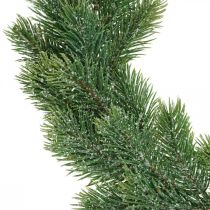 Fenyőkoszorú műfaldísz karácsonyi zöld, jeges Ø45cm