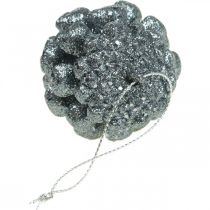 tételeket Karácsonyfa díszek dekó kúpok csillogó antracit H7cm 6 db