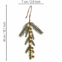 tételeket Műfenyőág arany színű mini karácsonyfadíszekkel, 46 cm, 2 darab