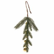 tételeket Műfenyőág arany színű mini karácsonyfadíszekkel, 46 cm, 2 darab