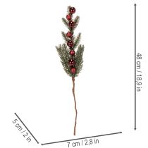 tételeket Műfenyőág karácsonyfadíszekkel, 48 cm, 2 darab