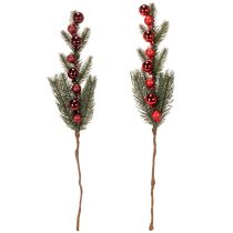 tételeket Műfenyőág karácsonyfadíszekkel, 48 cm, 2 darab