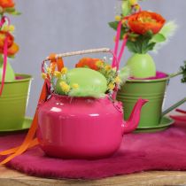 tételeket Teáskanna, nosztalgikus vidéki stílusban, dekoratív nappaliba vagy konyhába, 15 cm