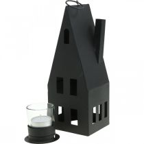 Teavilágító ház, könnyűház fém fekete Ø4,4cm H24cm