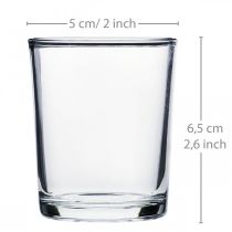 Tealight poharak átlátszó Ø5cm H6,5cm 24db