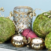 tételeket Tealight üveg pezsgő antik arany fém peremmel Ø6cm H3,5cm