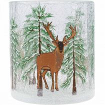 tételeket Teamécses tartó üveg Christmas Crackle teamécses üveg H10cm