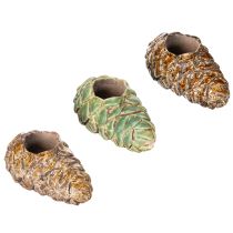 tételeket Pinecone mintás kúpos gyertyatartók, 8 cm, 3 darab