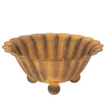 tételeket Vintage mécsestartó, kis tál, rozsdaszínű fém, Ø10cm, M4.5cm