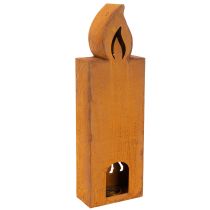 tételeket Karácsonyi mécsestartó, rozsdás fém gyertyatartó, szarvas, 45x14cm