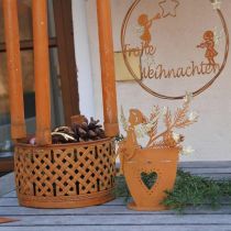 tételeket Tealámpa tartó Karácsonyi angyal dekoráció rozsda dekoráció Ø8cm H18cm