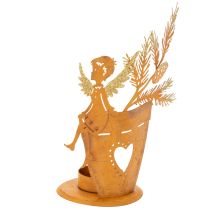 tételeket Karácsonyi mécsestartó, angyaldísz, rozsdabarna díszítés, Ø8cm M18cm