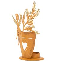 tételeket Karácsonyi mécsestartó, angyaldísz, rozsdabarna díszítés, Ø8cm M18cm