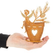 tételeket Karácsonyi mécsestartó, angyaldísz, rozsdabarna díszítés, Ø8cm M18cm