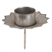 tételeket Gyertyatartó ezüst fém bedugásához Ø9cm H9cm 4db