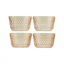 tételeket Gyertyatartó üveglámpás retro narancssárga Ø8cm H5cm 4db