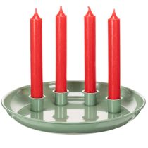 tételeket Adventi koszorú zöld gyertyatartóval, négy mécsessel, 24 cm