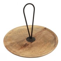 tételeket Dekoratív fa tálca dekoratív fa tányér fogantyúval Ø30cm H24cm