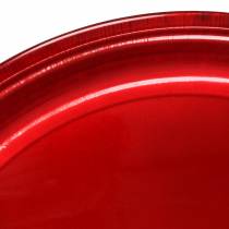 Fém vörösből készült, mázas hatású dekorlap Ø50cm