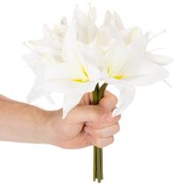 tételeket Műfehér tigrisliliom vázákba és kompozíciókba, 29 cm-es csokor, 6 db-os