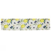 tételeket Asztali futó citrom és olajbogyó asztali futó nyári textil 138×32cm