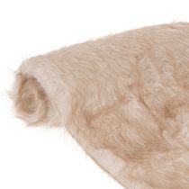 tételeket Bézs asztali futó műszőrme felülettel, szőrme szalagként, 24x140cm