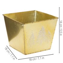 tételeket Fém virágtartó csillogó fenyő motívummal, 18 cm