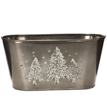 tételeket Ovális virágcserép dombornyomott fenyőfa mintával, 25 cm