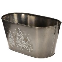 tételeket Ovális virágcserép dombornyomott fenyőfa mintával, 25 cm
