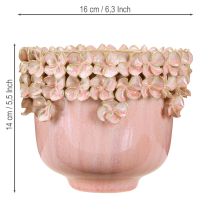 tételeket Virágcserep Kerámia Pink – Elegáns cserép virágdíszítéssel Ø16cm