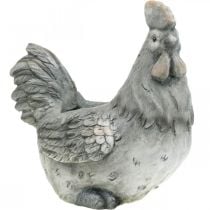 Ültető csirke, húsvéti dekoráció, cserepes, tavaszi, dekoratív csirke beton megjelenés H30cm