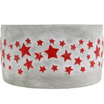 tételeket Adventi ültetőtál, csillagokkal ellátott virágtartó, beton díszítéssel Ø20cm H11cm