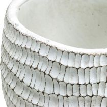 tételeket Vetőgép beton fehér vintage méhsejt dekoratív virágcserép H15cm Ø15cm
