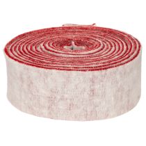 tételeket Kétszínű cseréppánt 100% gyapjúból, díszes filcszalagként, fehér/piros, 7,5 cm széles, 5 m hosszú