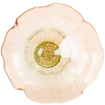 tételeket Dekoratív üvegtányér talppal, virágmintával, stílusos asztaldísznek és nyári dekorációnak, 15 cm